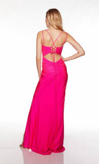 Alyce Paris - Strappy Back Plunging Neck Dress