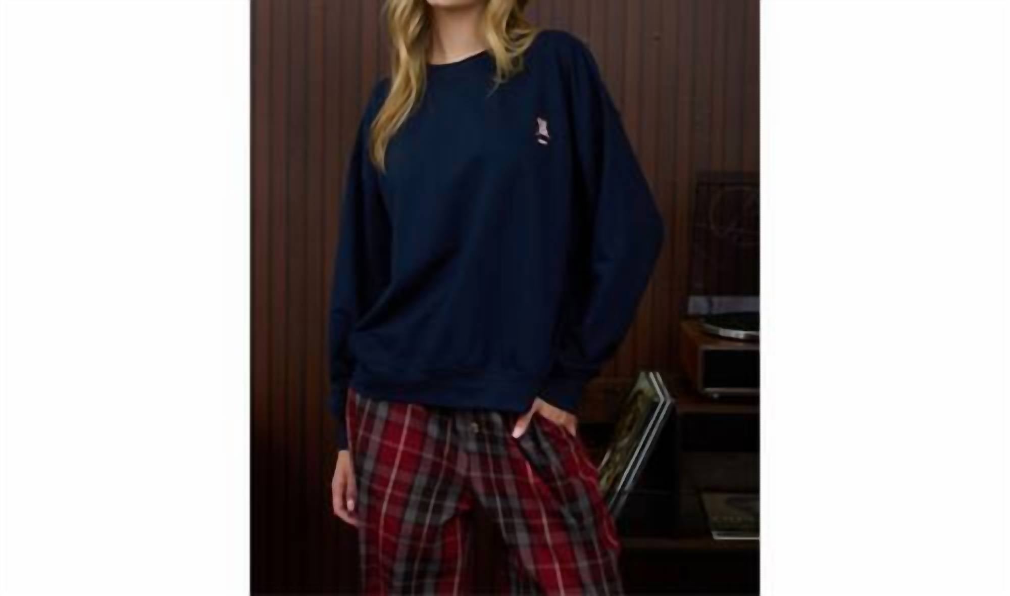 Blu Pepper - Teddy Embroidered Pullover Sweatshirt