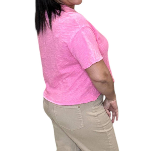 Bobi - Raw Edge Cropped Tee Shirt