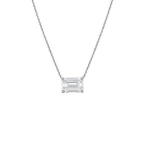 Diana M Jewels - Women's 1.00 ct Diamond Solitaire Emerald Cut Pendant - Delicate