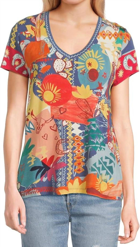 Johnny Was - Janie Favorite Short Sleeve V-neck Tee - Plus