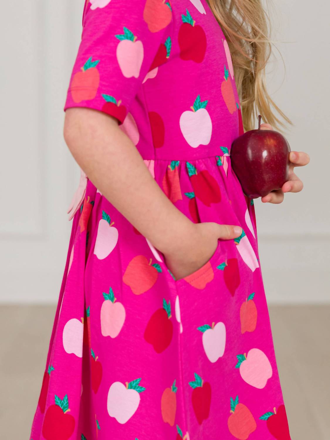 Rufflebutts - Girls Apple of My Eye Short Sleeve Knit Twirl Dress