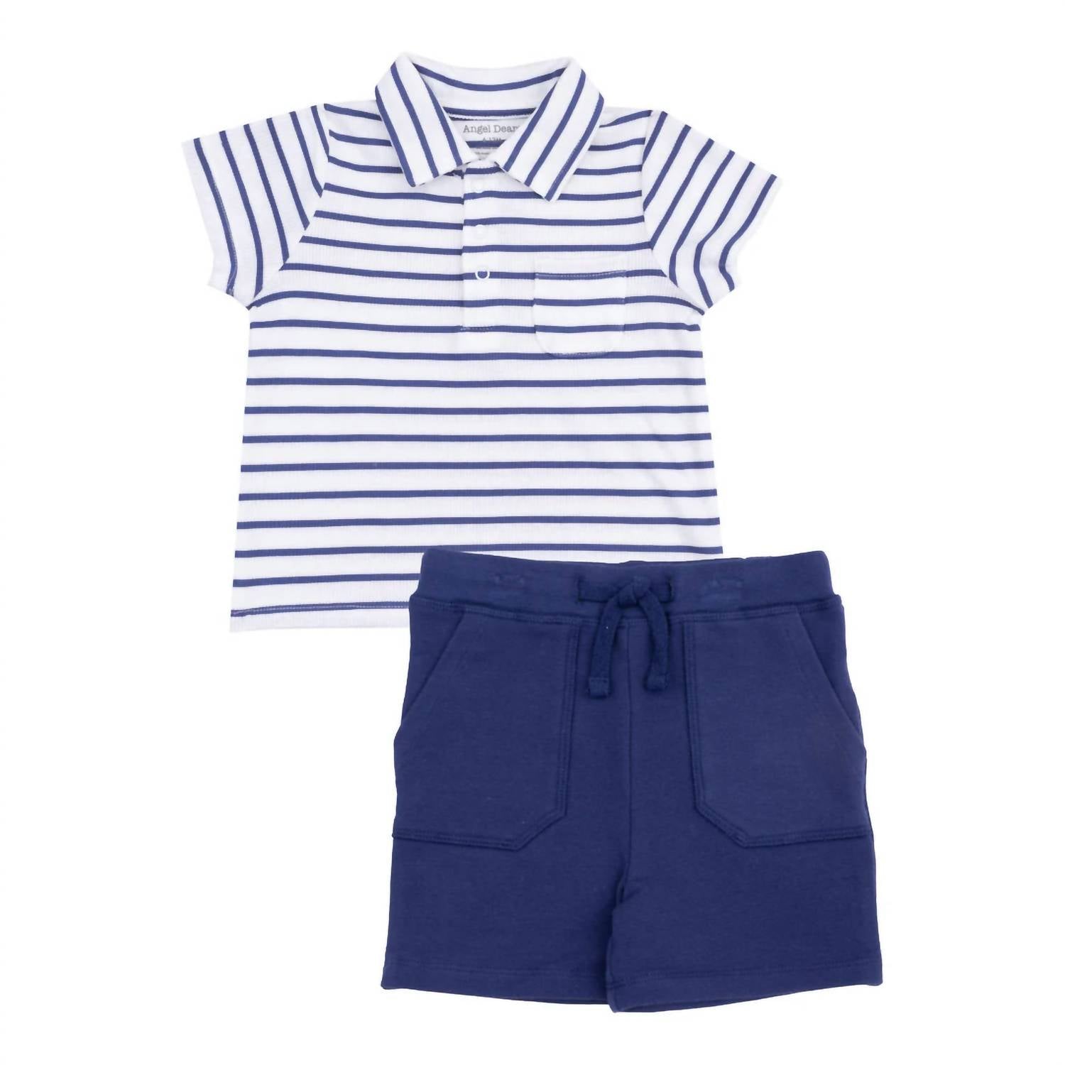 Angel Dear - Rib Shirt & French Terry Short Set