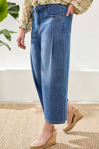 Tribal - AUDREY PLEATED CROP WIDE JEANS
