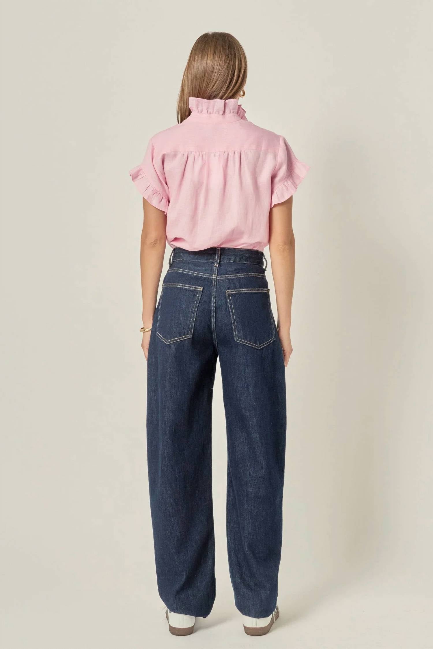 English Factory - Linen Ruffle Shirt