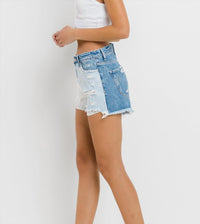 Vervet By Flying Monkey - Color Block Denim Shorts
