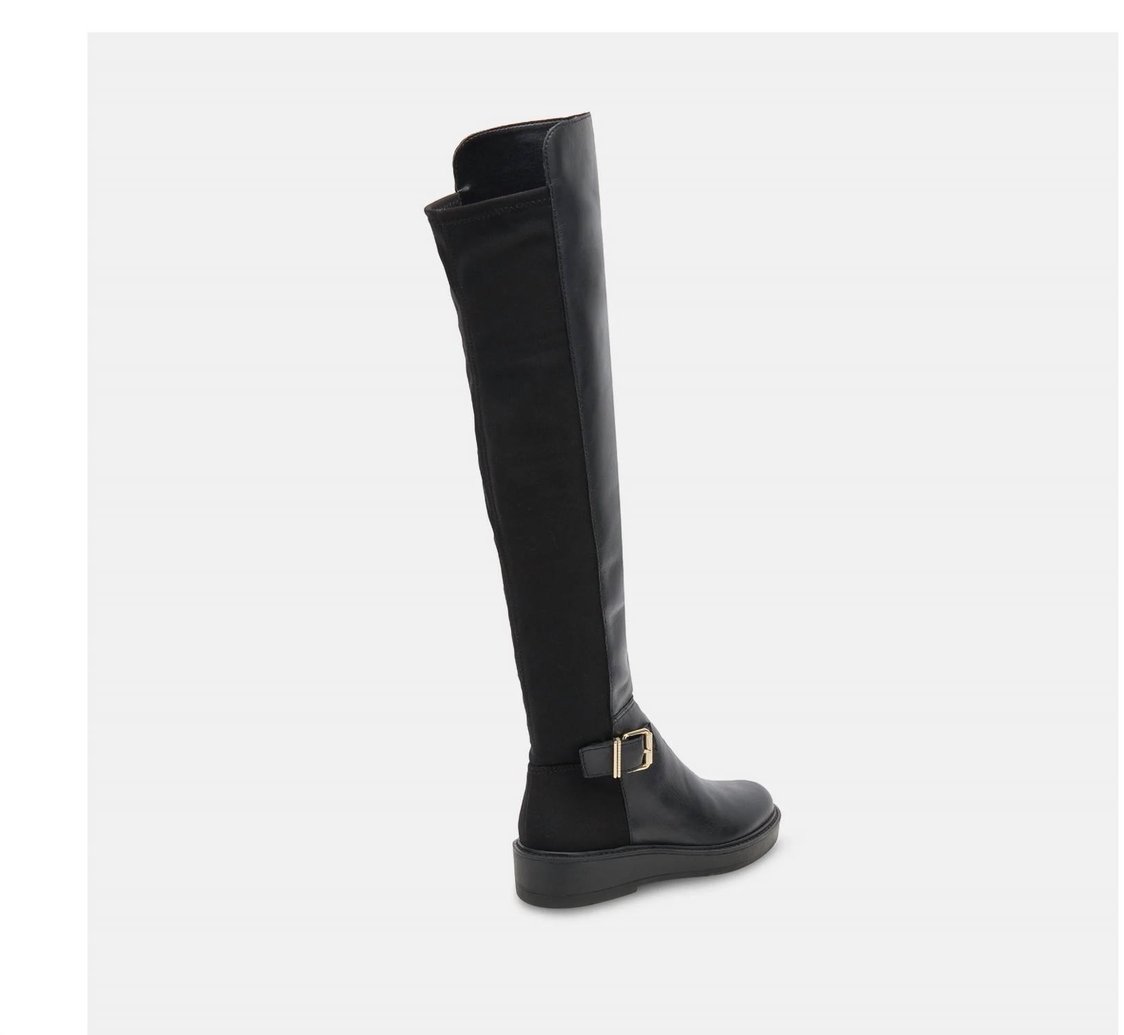 Dolce Vita Women's Ember Boots in black leather - women's shoe - detail view