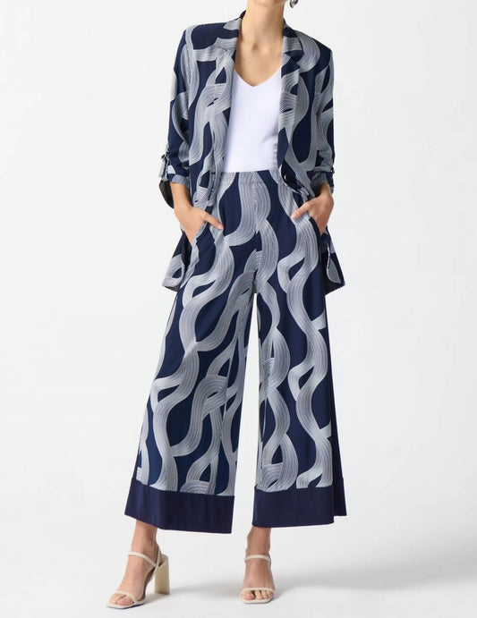 Joseph Ribkoff - Silky Knit Abstract Print Boxy Blazer
