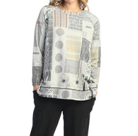 Jess & Jane - Gallery Raglan Sleeve Fleece Top - Plus