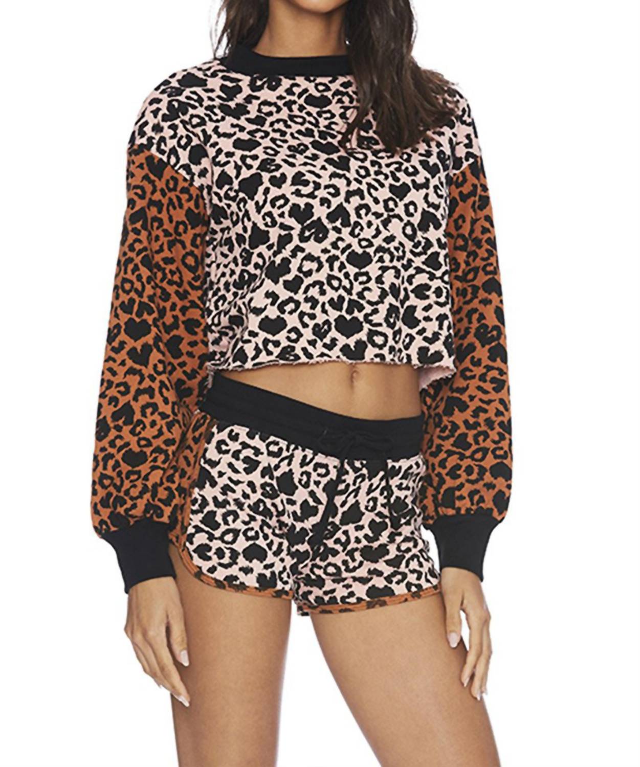 Beach Riot Ava Sweatshirt in love leopard - women's sweater - detail view