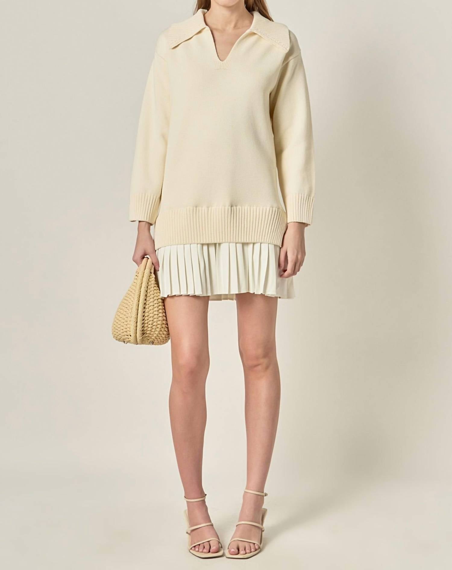 English Factory - Layered Sweater Mini Dress