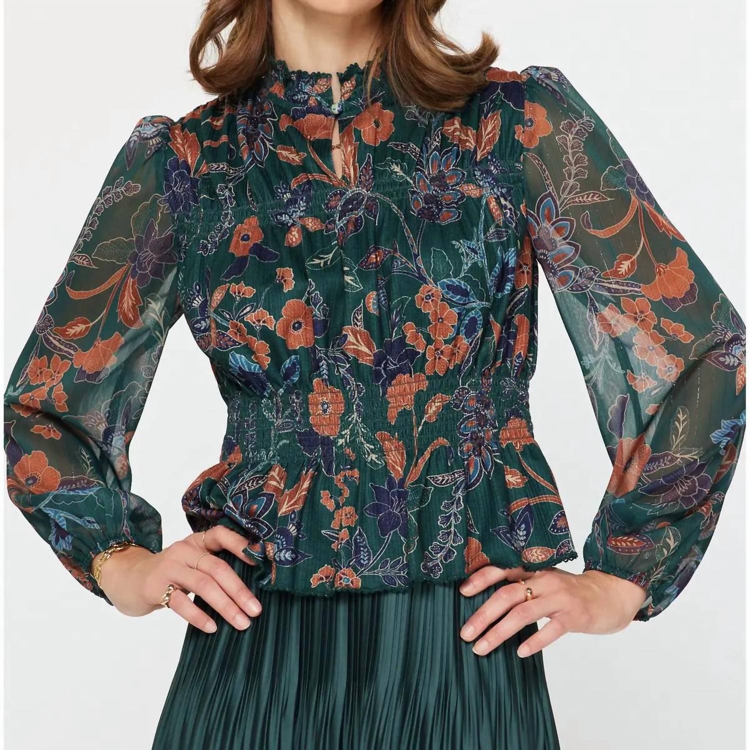 Current Air - Floral Knit Peplum Top