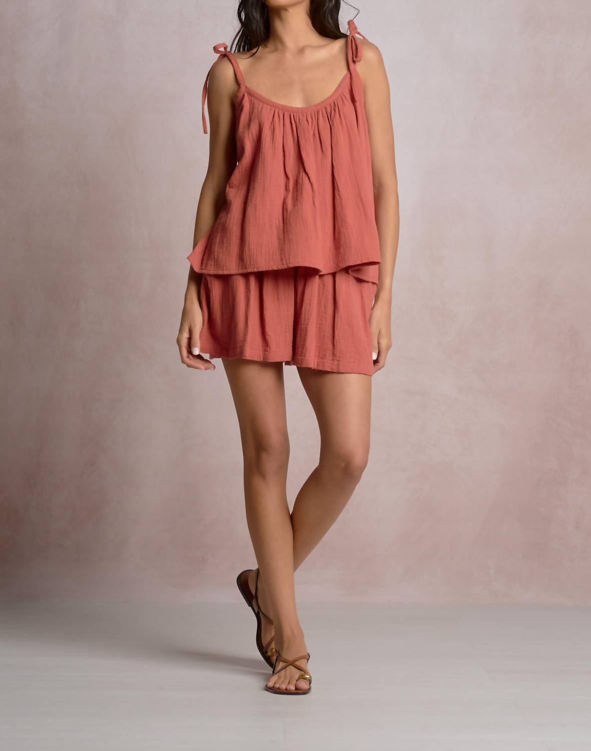 ELAN Cayman Cotton Tank Top in cayenne - women's tank top