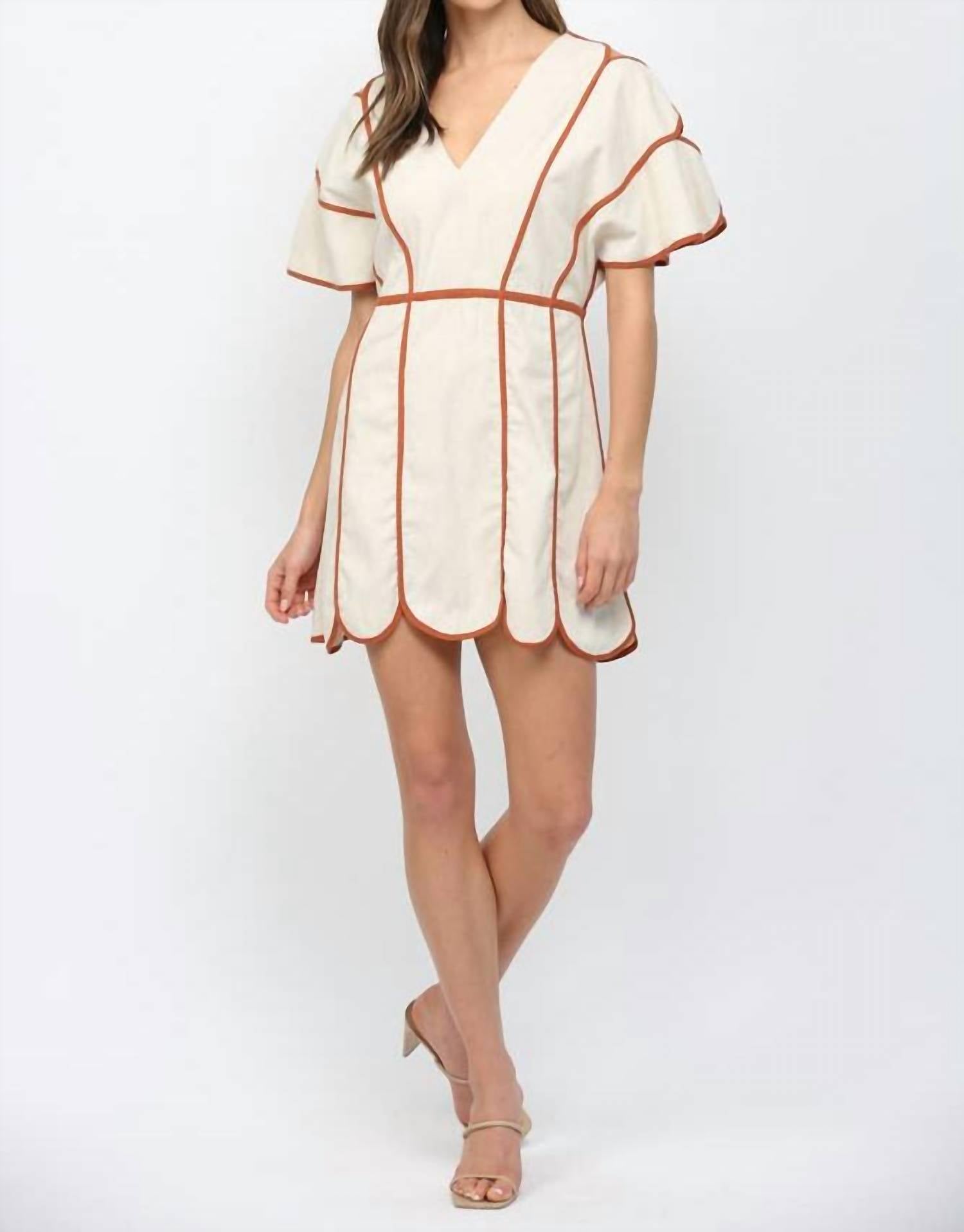 Fate - Binding Scallop Panel Mini Dress