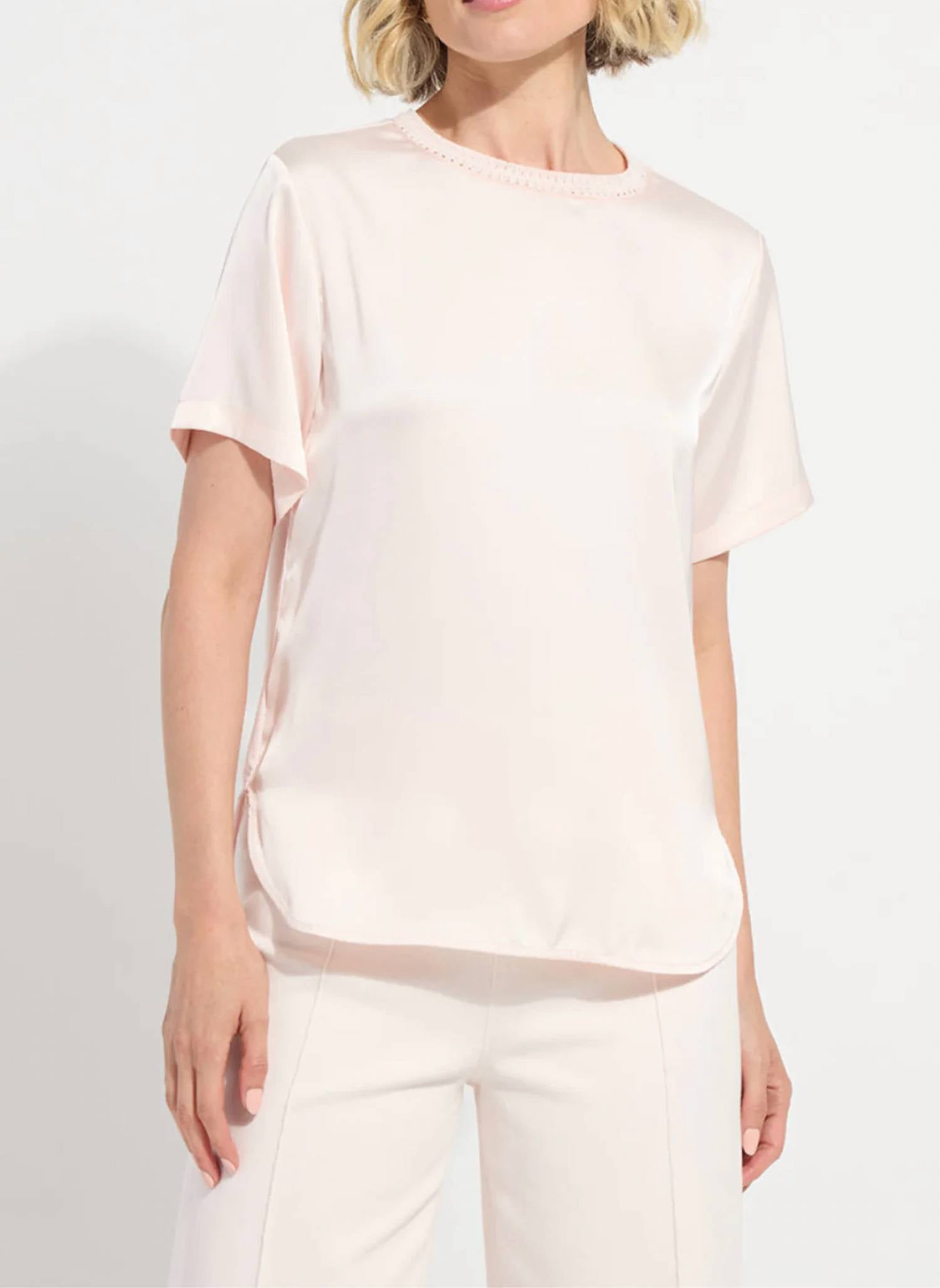 Lysse - Jenika Crochet Neck Mixed Media Top