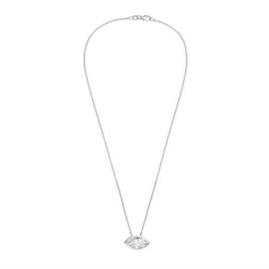 Diana M Jewels - Women's East West Marquise Bezel Lab-grown Diamond Pendant Necklace (4.00 Ctw)