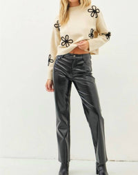 Idem Ditto - Sleek Metallic Straight Pants
