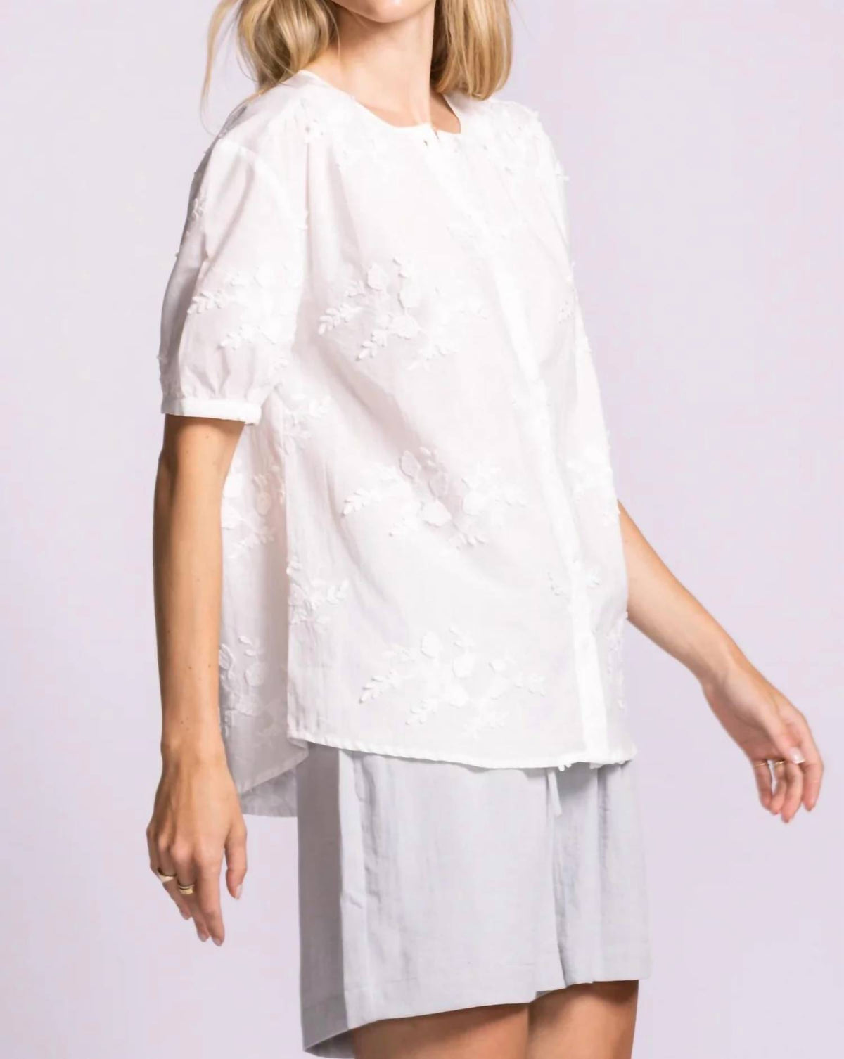 Pink Martini - Elena Short-sleeve Button-up Top