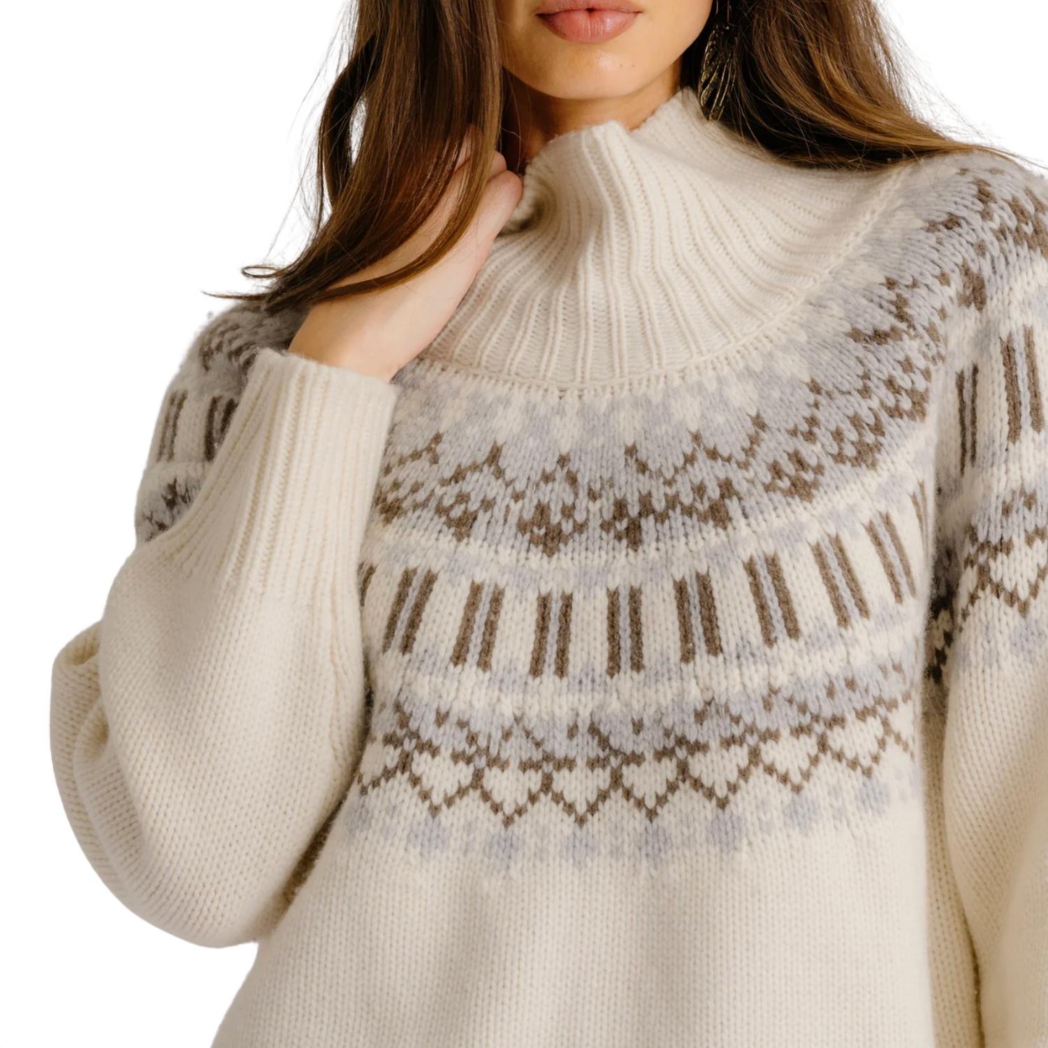 Sablyn - Scottie Slouchy Fair Isle Cashmere Mock Neck Sweater
