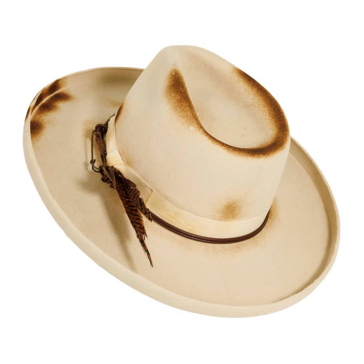 American Hat Makers - Wool Felt Burnt Teardrop Fedora Hat