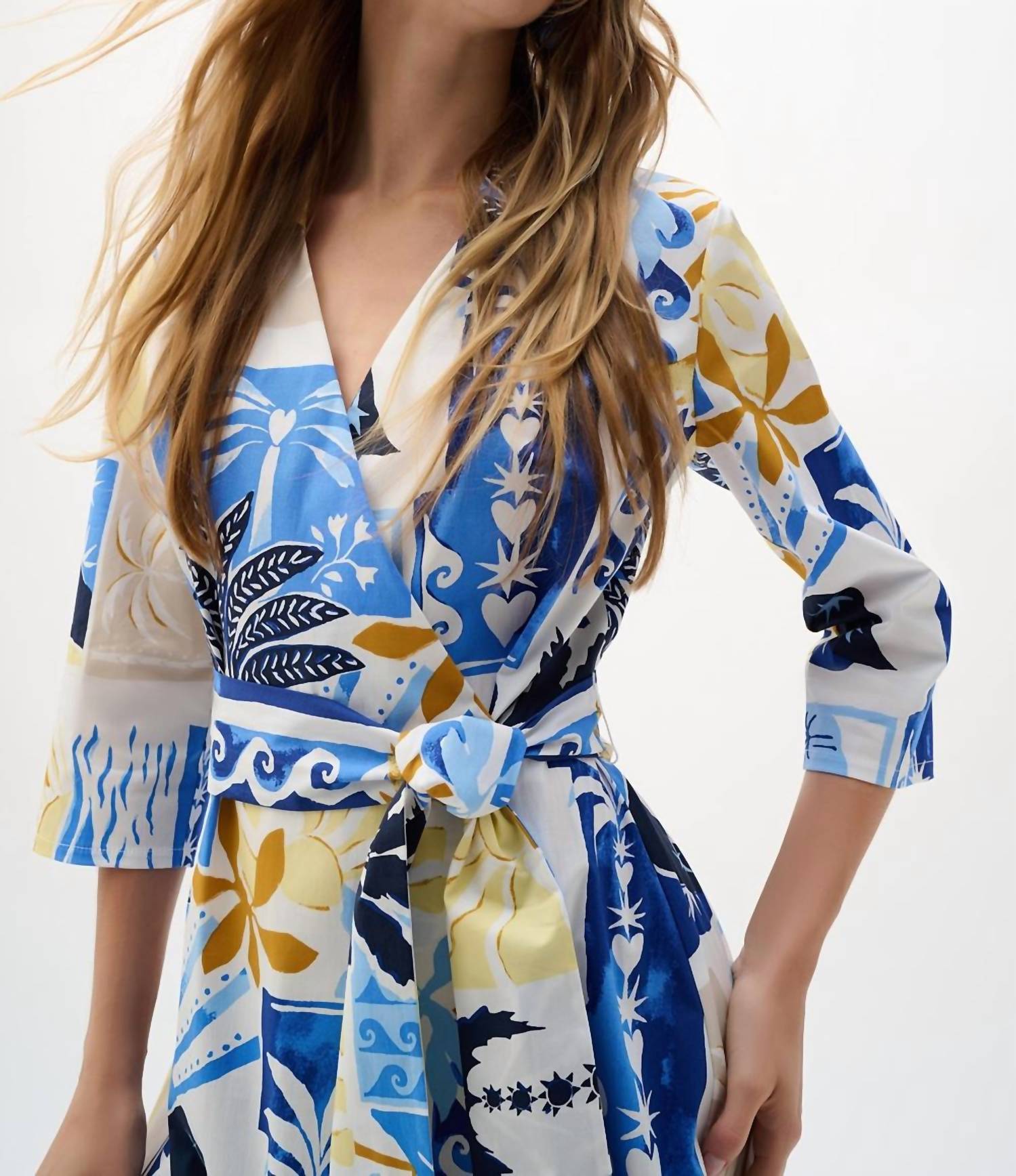 Joseph Ribkoff - Floral V-neck Wrap Dress