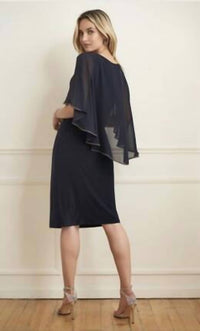 Joseph Ribkoff - Diamante Trim Cape Dress