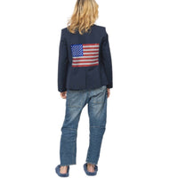 Hipchik - Crystal Usa Flag Sleeve Blazer