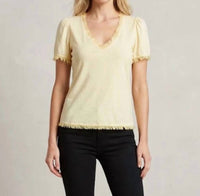 Maven West - Mixed Media Short Sleeve Top
