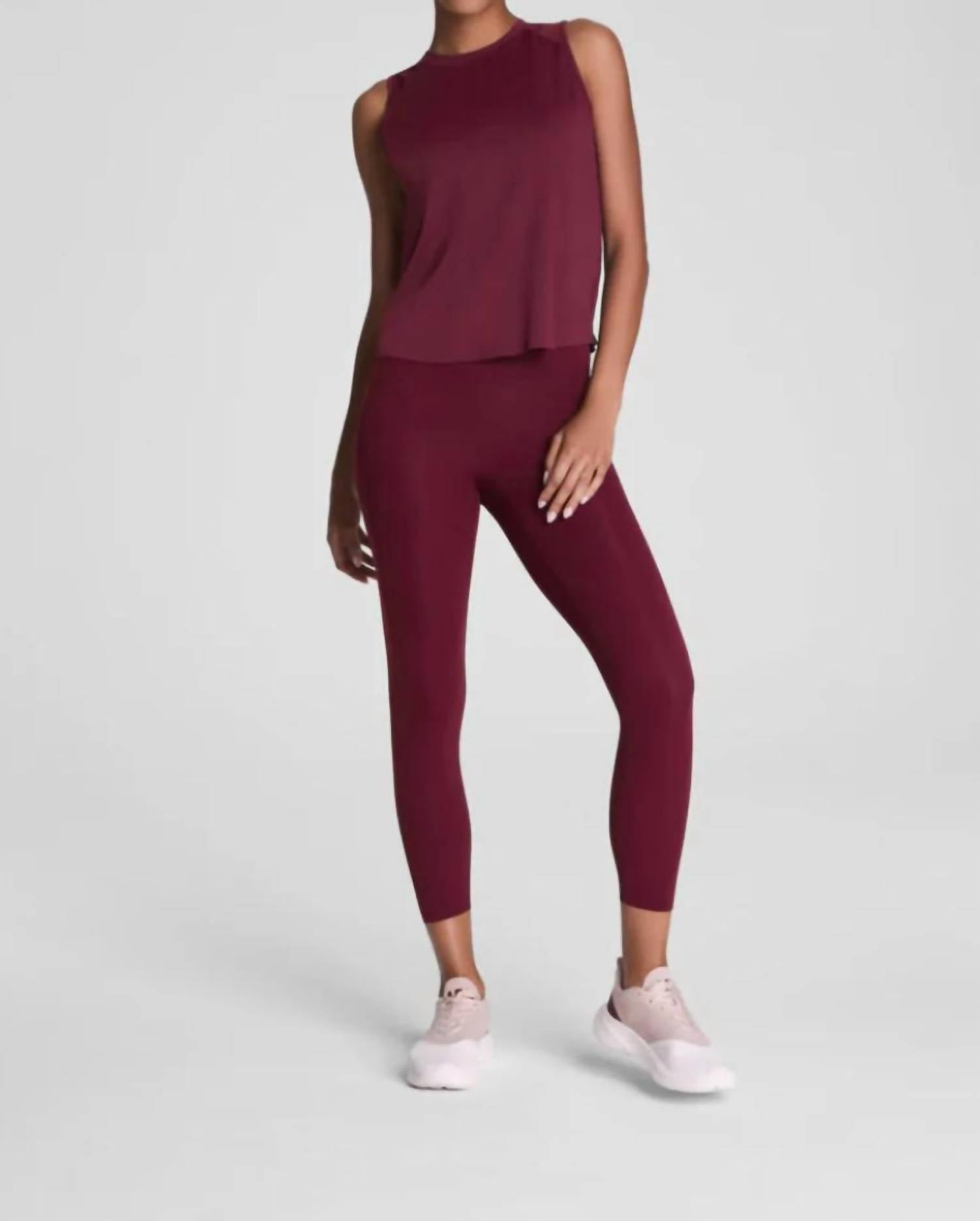 Spanx Booty Boost Cropped Leggings in plum berry - women's pants