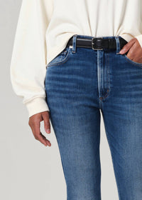Citizens of Humanity Isola Mid Rise Cropped Boot Jean in blue - women's jeans - alternate view