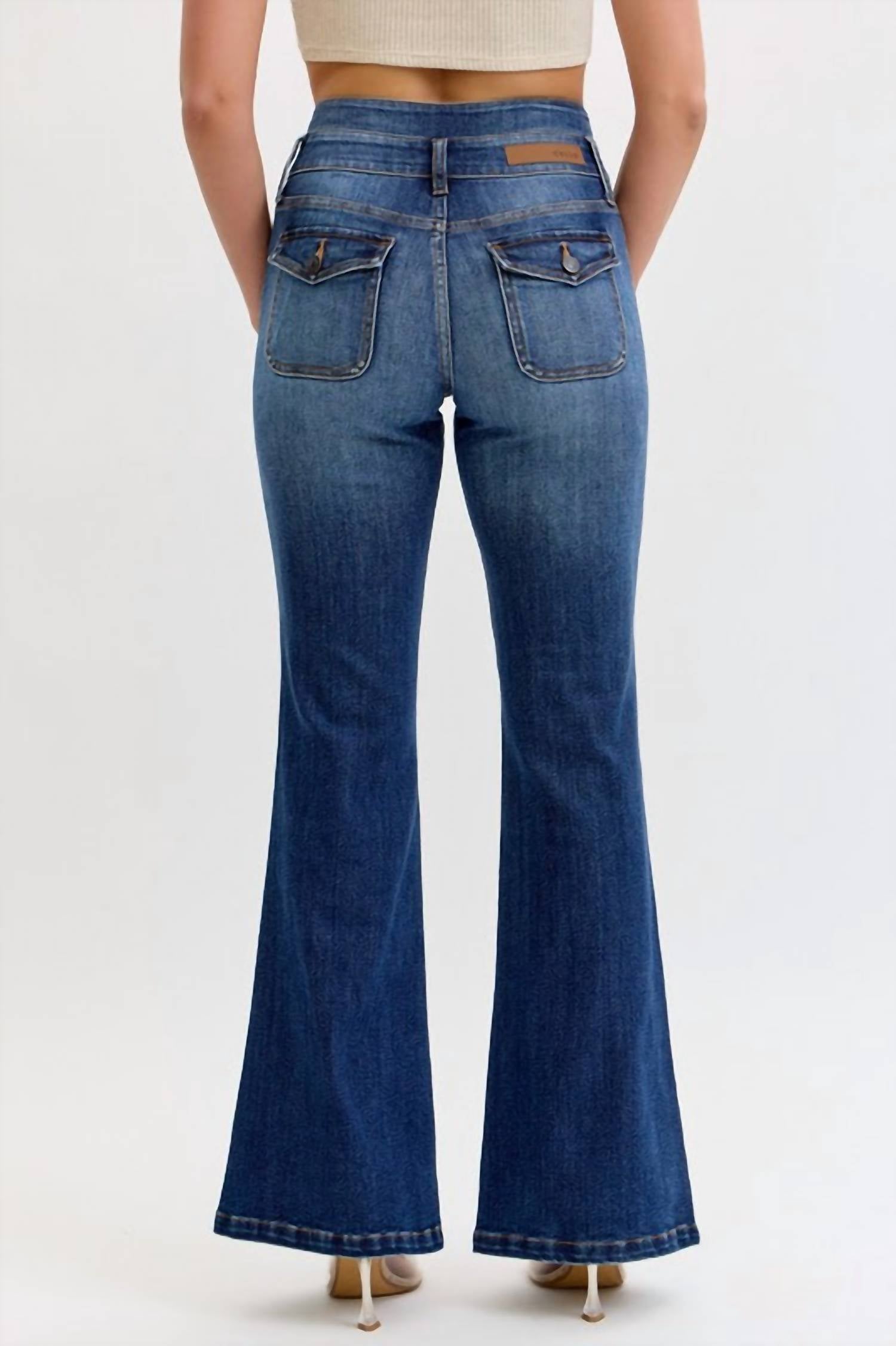 Cello - Super High Double Waist Band Flare Jeans