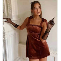 Danielle Bernstein - Women's Sheath Velvet Mini Dress