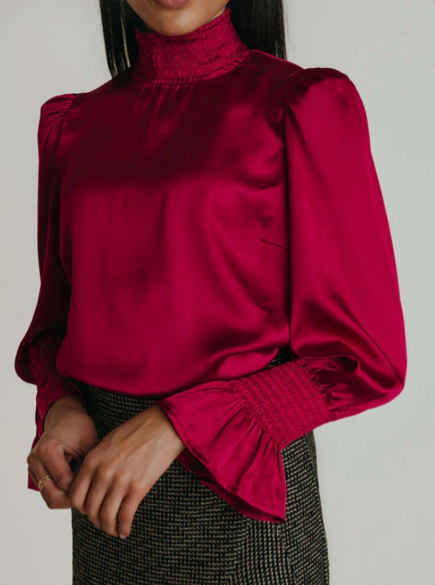 LAROQUE Heather Top in berry - women's blouse - detail view