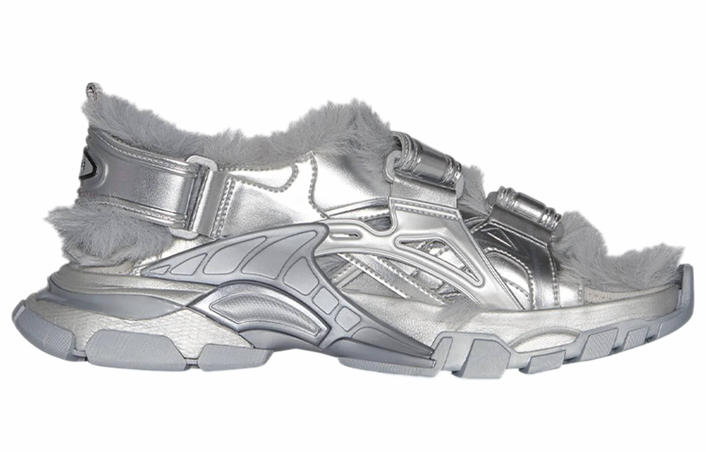 Balenciaga - Women's Faux Fur Rubber Mesh Track Sandal