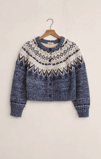 Z Supply North Sea Fair Isle Cardigan in blue velvet heather 1 - women's cardigan - view 4
