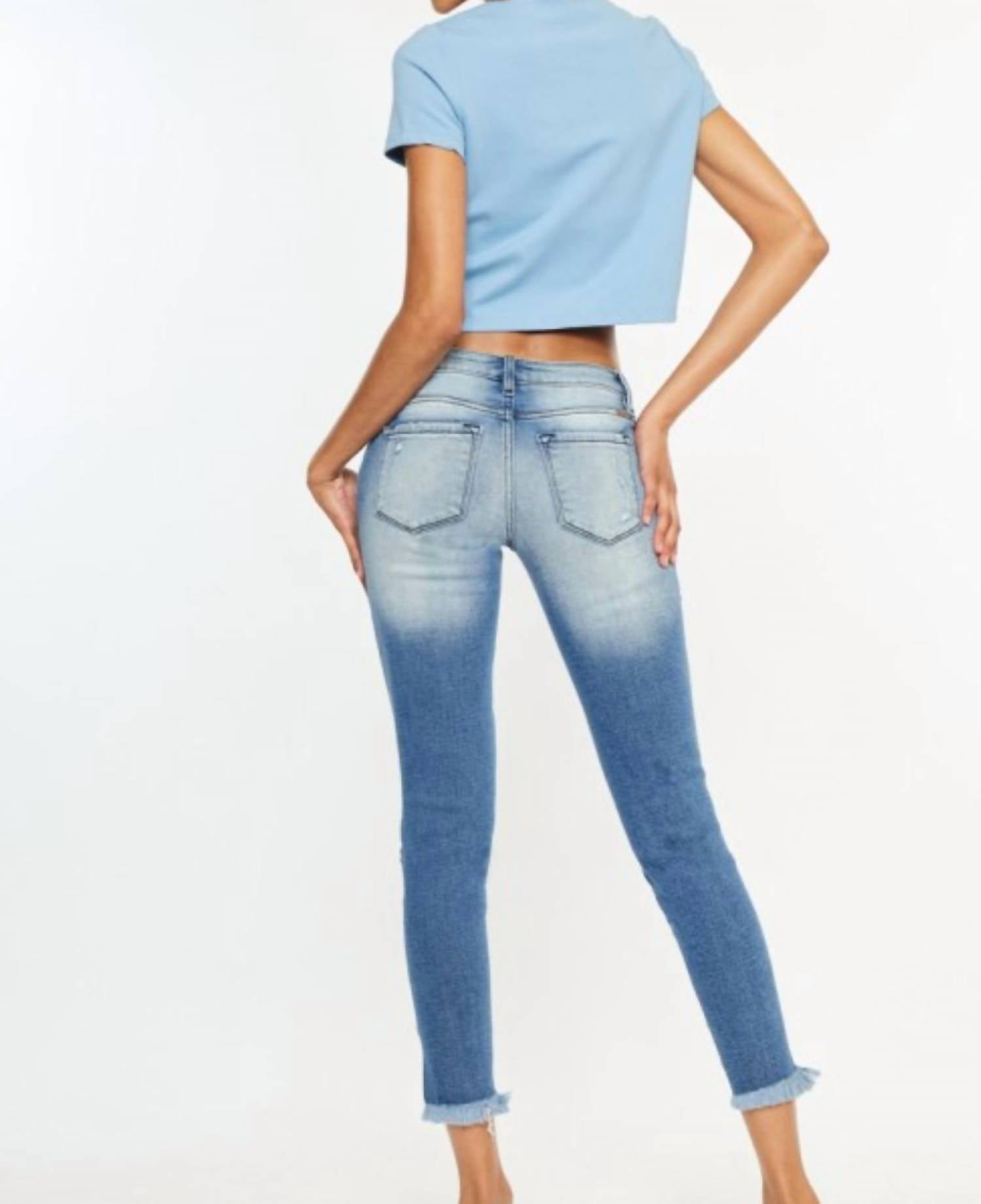 Kancan - Low Rise Distressed Ankle Skinny Jeans