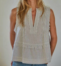 By Together - Chic Sleeveless Ruffle Hem Blouse
