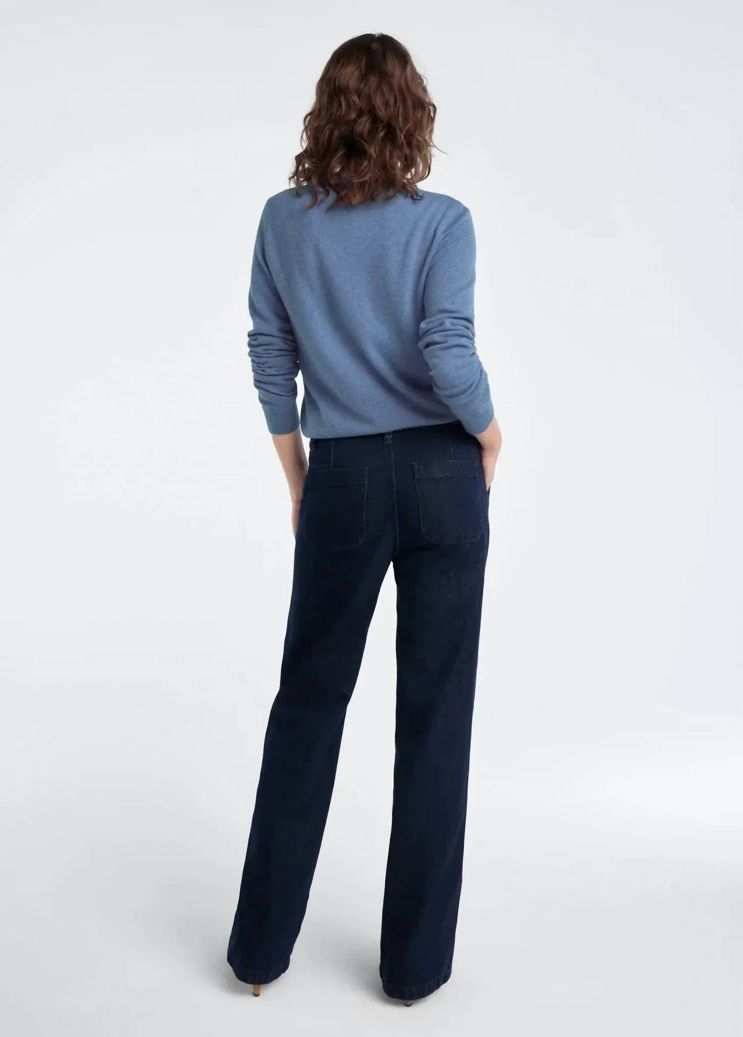 Favorite Daughter Favorite Cashmere Crew Top in river blue - women's sweater - alternate view