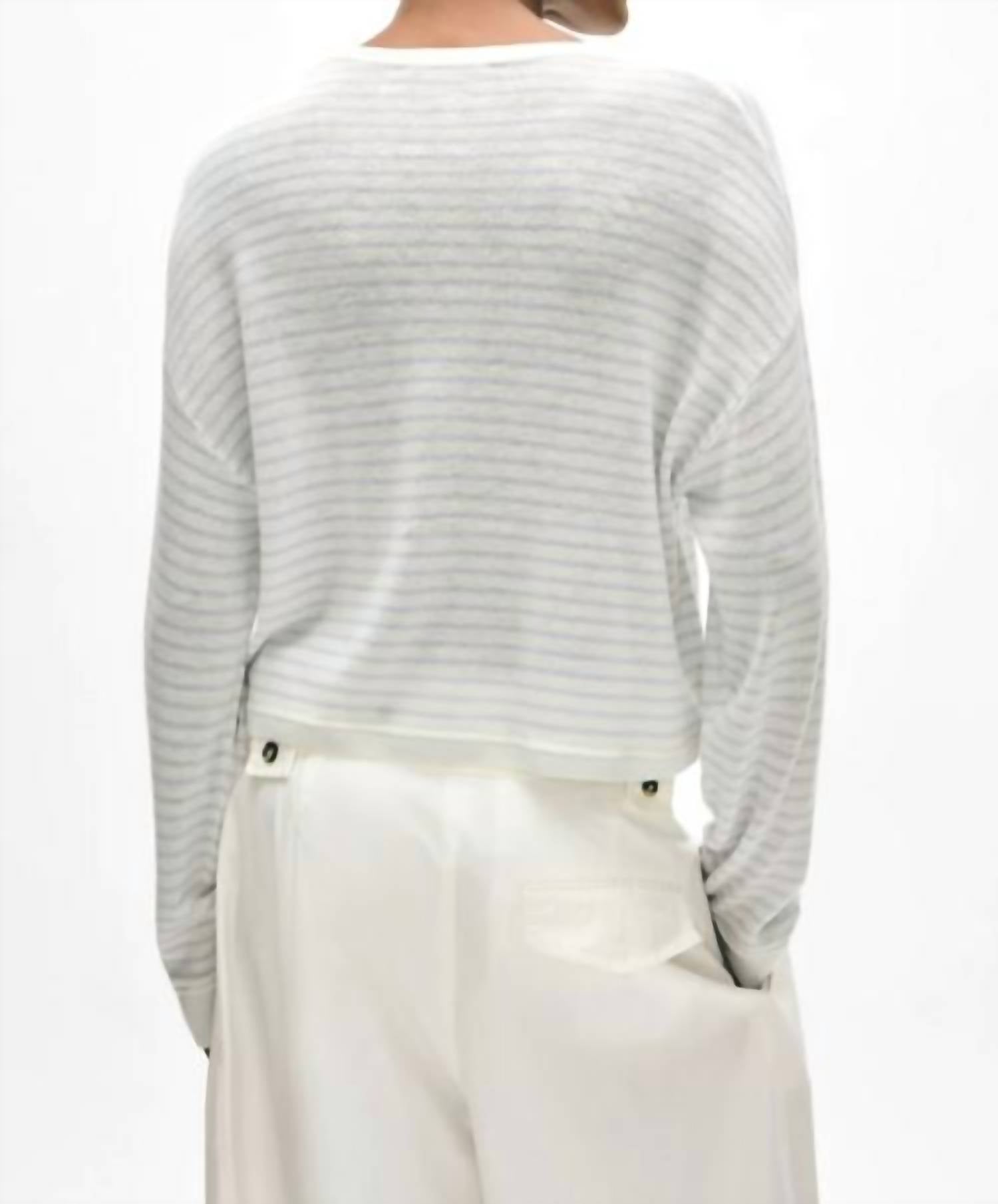 White + Warren - Cashmere Striped Sweatshirt