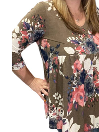 Honeyme - Winter Floral Babydoll Top
