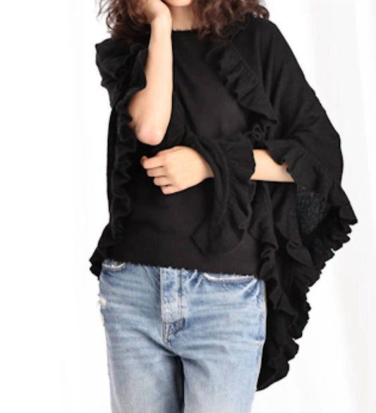 Minnie Rose - Cashmere Ruffled Wrap