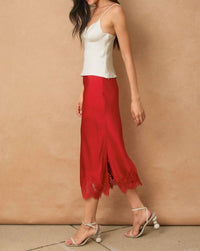 Dress Forum - Sofia Lace Satin Midi Skirt
