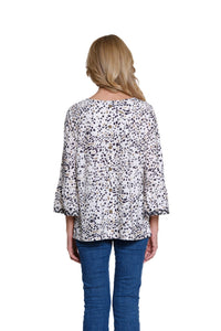 Multiples - Flounce Sleeve Crewneck Top - Plus