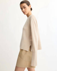 Arlo Mott Warren Crew Neck Sweater in beige - women's sweater - alternate view