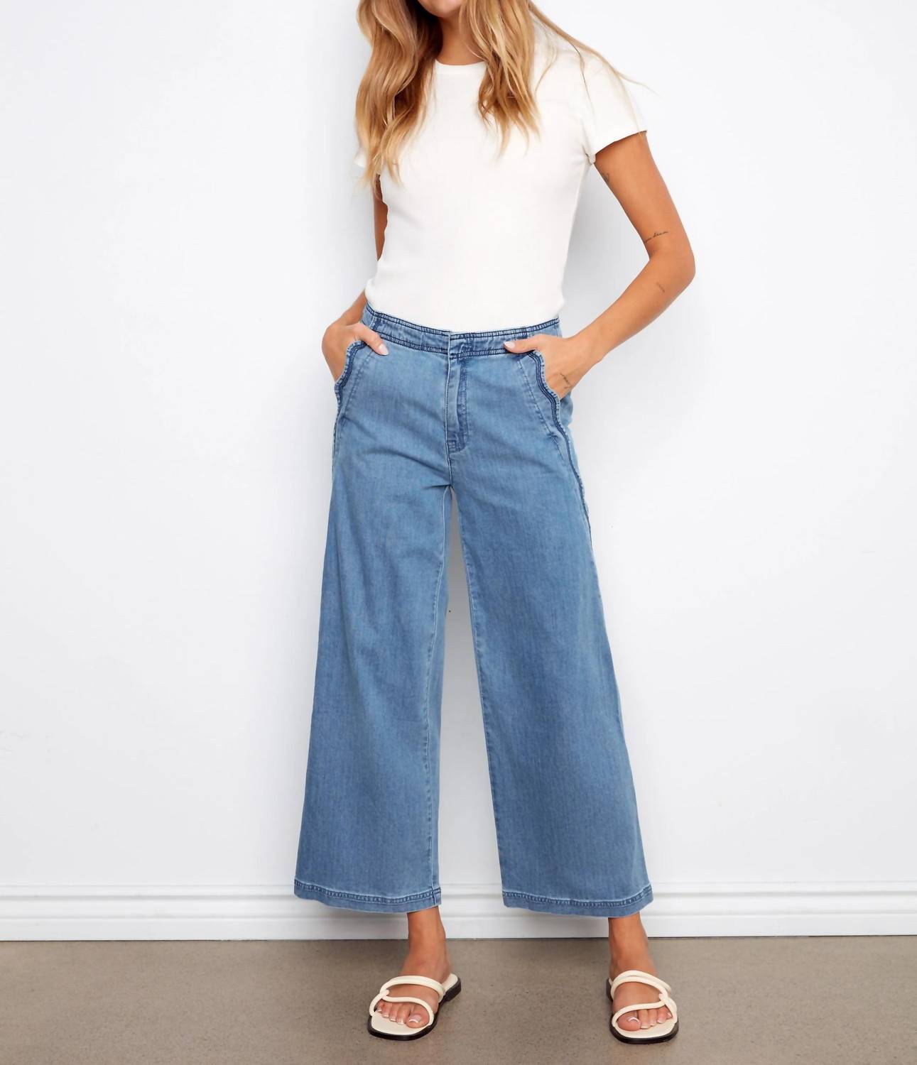 Charlie B - Scalloped Trim Jeans