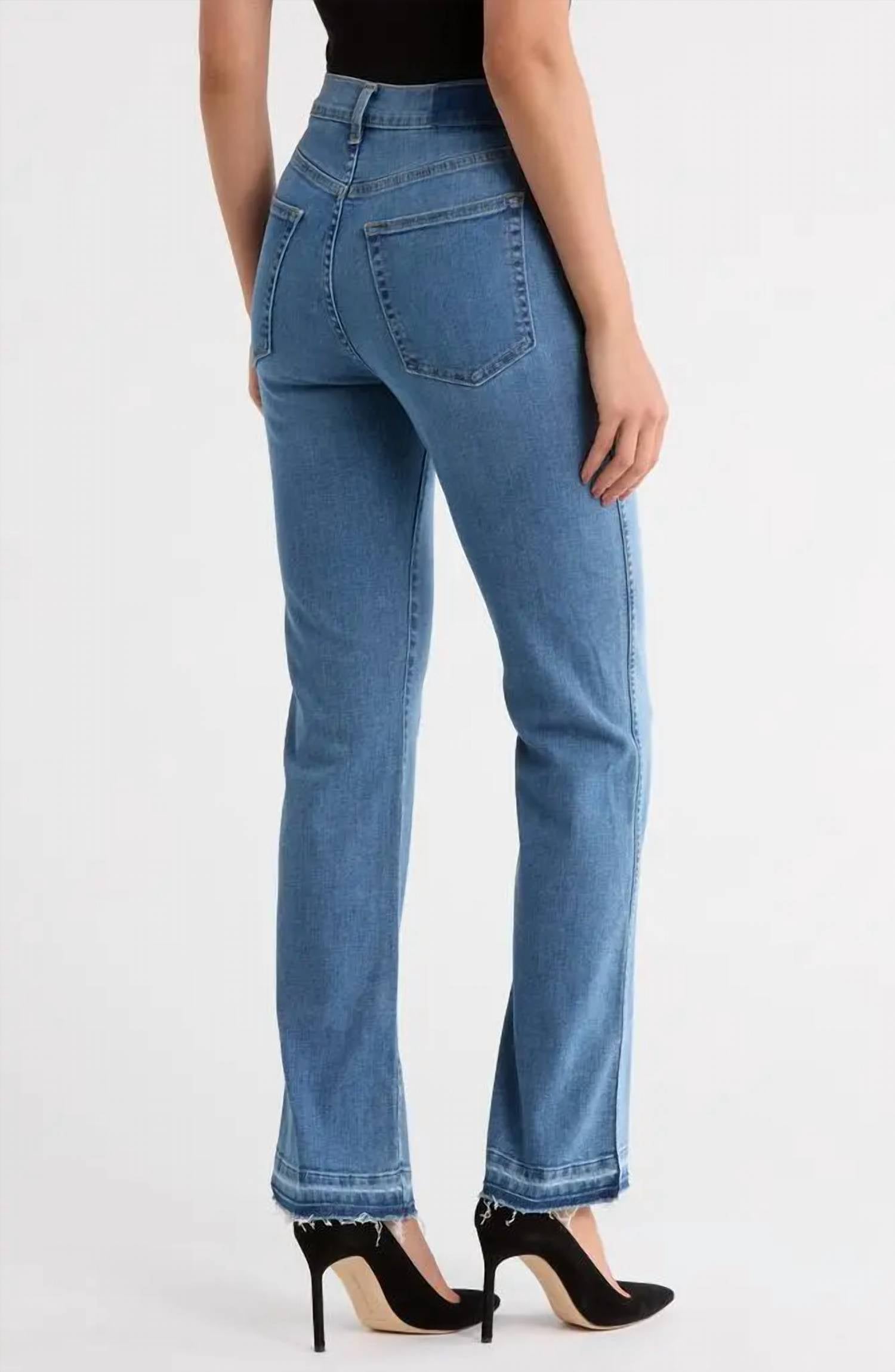 Etica - Willow High Waist Release Hem Ankle Slim Bootcut Jeans