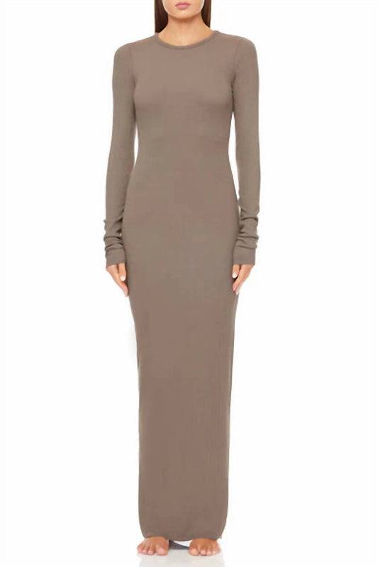 Eterne - Long Sleeve Crew Maxi Dress