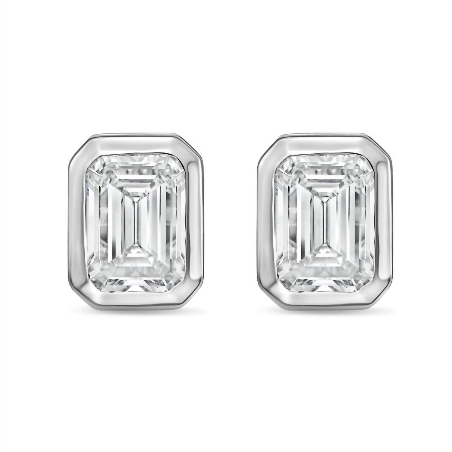 Diana M Jewels - Women's Emerald Lab-grown Diamond Stud Earrings (7.00 Tcw) - Elegant