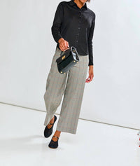 InCashmere Long Sleeve Cotton Knit Shirt in black - women's shirt - view 6
