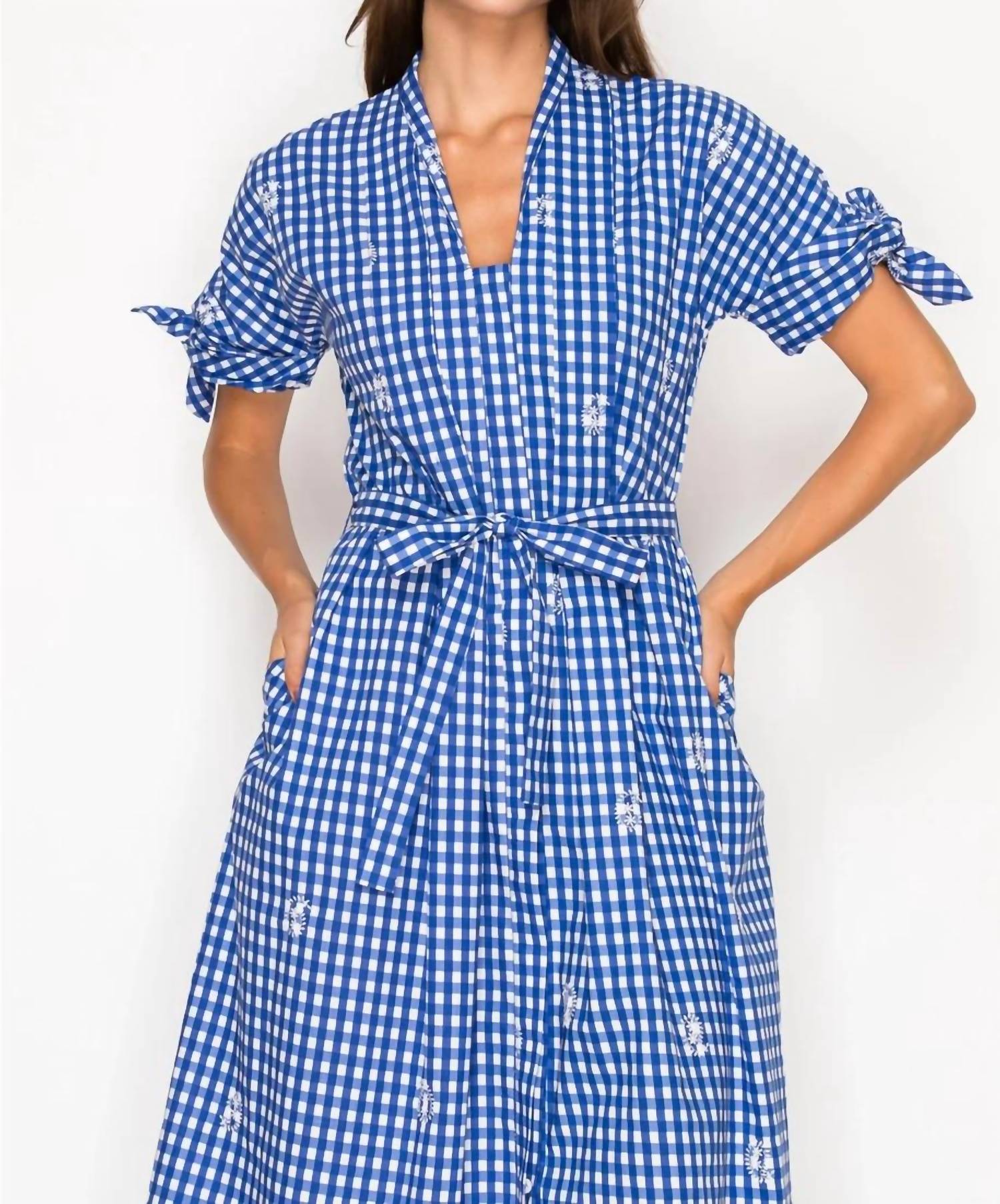 Meet Me In Santorini - Azure Lace Shirt Midi Dress